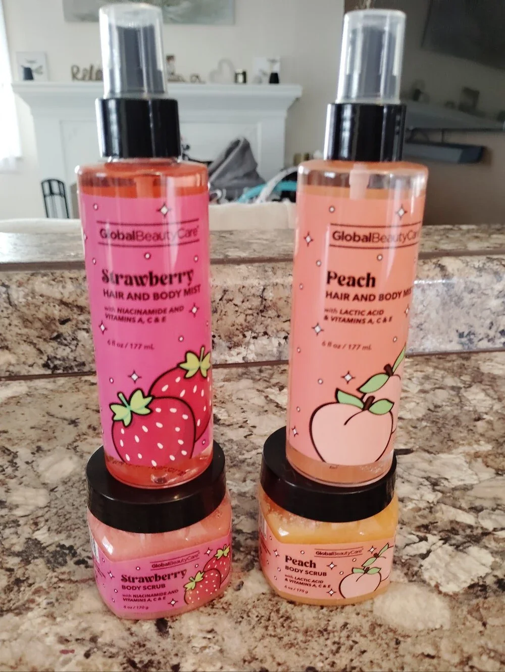 GlobalBeautyCare Strawberry Hair & Body Mist - Peach Hair And Body Mist &  Scrub